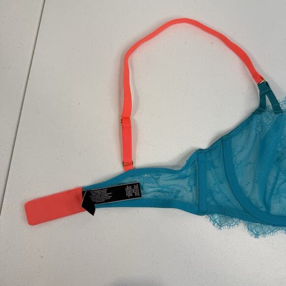 Victoria's Secret 34C Bra Very Sexy Unlined Demi Push Up Underwire Sheet Teal - Picture 11 of 16